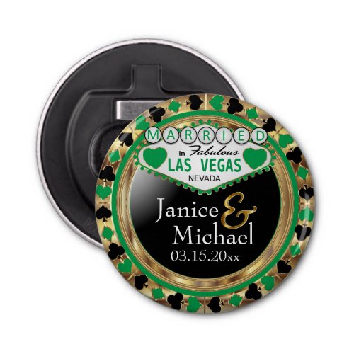 Married in Las Vegas Style _ Green Bottle Opener