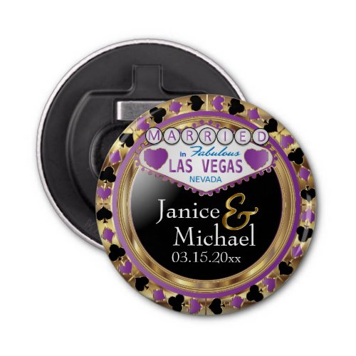 Married in Las Vegas Style _ Purple Bottle Opener