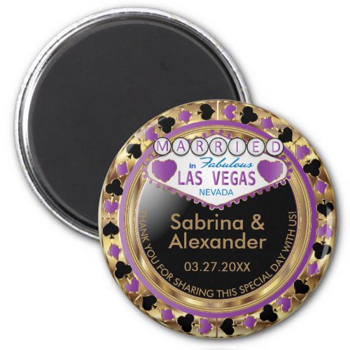 Married in Las Vegas _ Thank You _ Purple Magnet