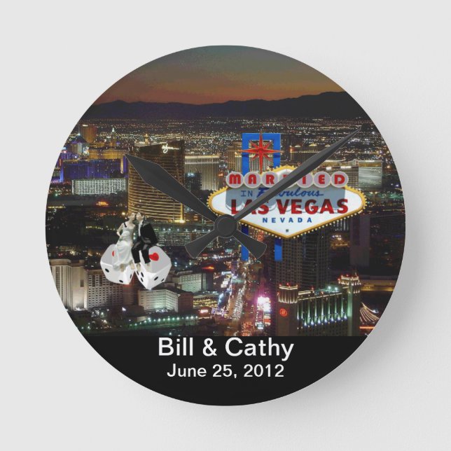 MARRIED In Las Vegas Wall Clock (Front)