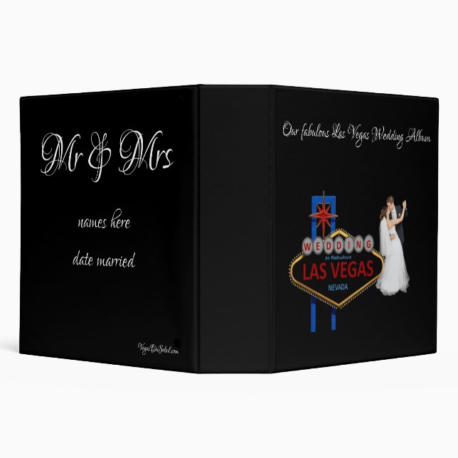 Married in Las Vegas Wedding Album  3 Ring Binder (Background)