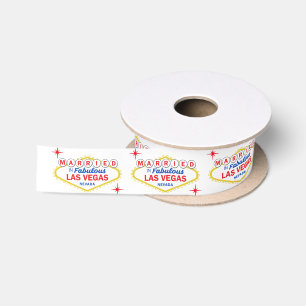 Married in Las Vegas Wedding Cake Satin Ribbon