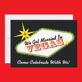 Married In Las Vegas Wedding Party Invitation by Sideview at Zazzle
