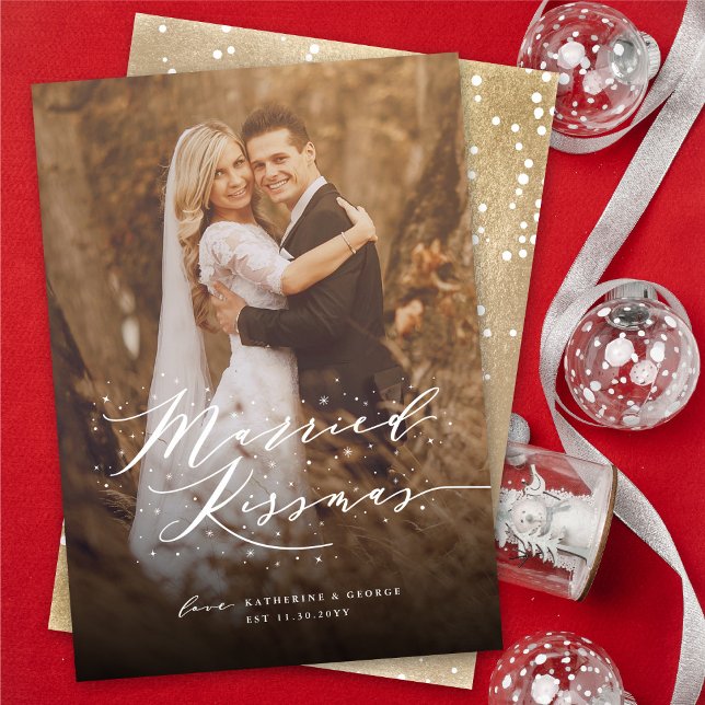 Married Kissmas Photo Holiday Wedding Announcement (Creator Uploaded)
