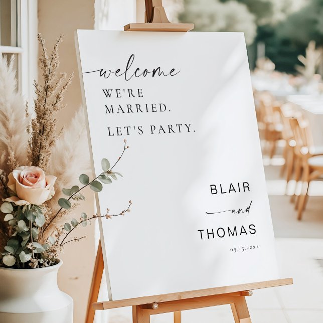 Married Let's Party Wedding Reception Welcome Foam Board (Creator Uploaded)