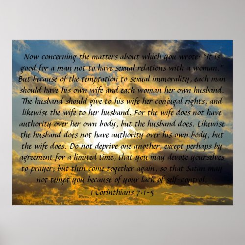 married life bible verse 1 Corinthians 71_5 Poster