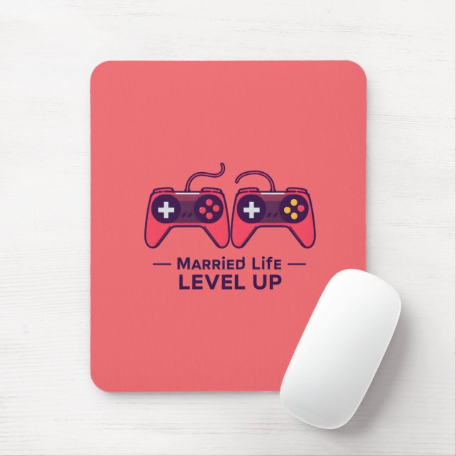 Married Life Level Up Gaming Art Mouse Pad (With Mouse)