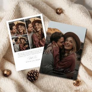 Married Little Christmas   Elegant Photo Collage Holiday Card