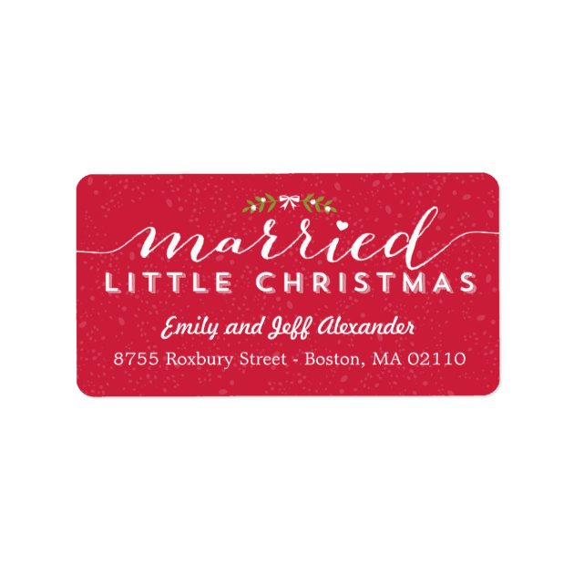 Married Little Christmas Holiday Address Labels