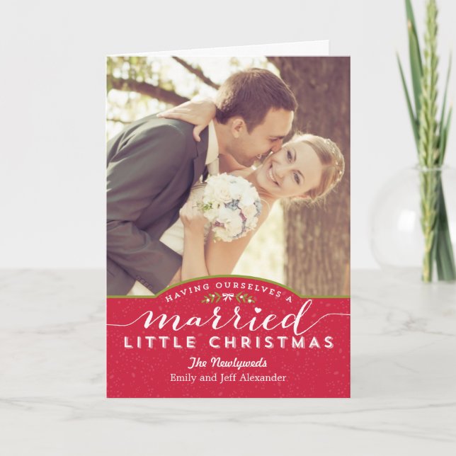 Married Little Christmas Holiday Greeting Card (Front)