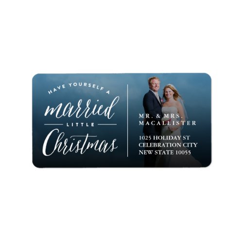 Married Little Christmas Holiday Wedding Address Label