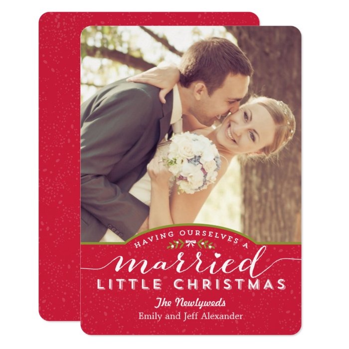 married little christmas newlywed holiday card zazzle newlywed christmas cards