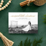 Married Little Christmas Newlywed Photo | Gold Holiday Card<br><div class="desc">Celebrate your first Christmas as a married couple with this stunning holiday wedding card.
Place a second photo on the back and add your own custom sentiment to your nearest and dearest.</div>