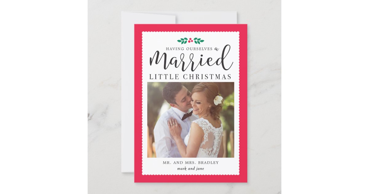 Married Little Christmas Newlyweds Holiday Card | Zazzle