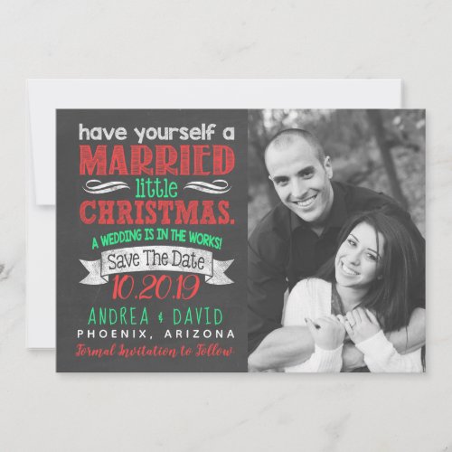 Married Little Christmas Photo Save The Date