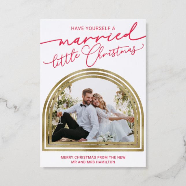 Married Little Christmas Wedding Announcement (Front)