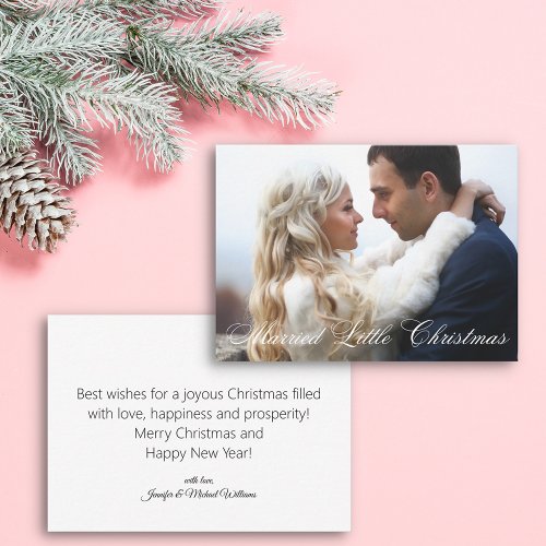 married little Christmaswedding newlyweds photo  Note Card
