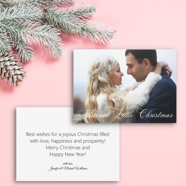 married little Christmas!wedding newlyweds photo  Note Card (Creator Uploaded)