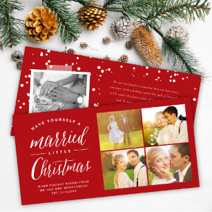 Married Little First Christmas Multi Photo Wedding Holiday Card