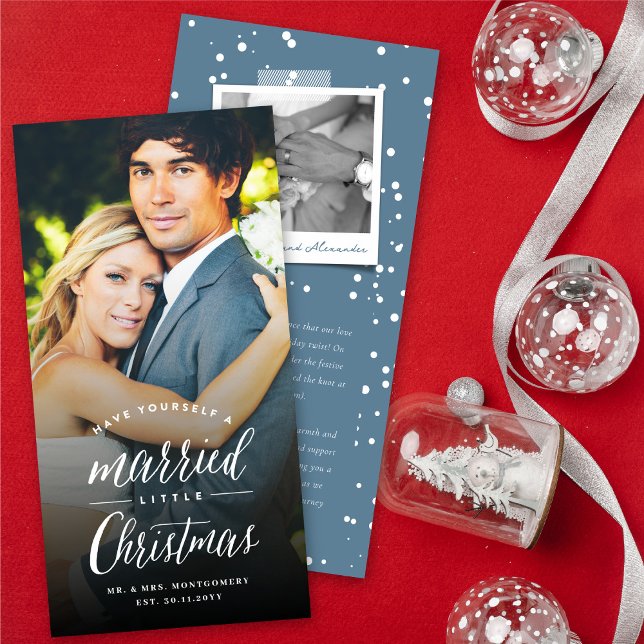 Married Little First Christmas Photo Wedding Holiday Card (Creator Uploaded)