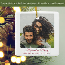 Married Merry Christmas Couple Newlyweds 2 Photos