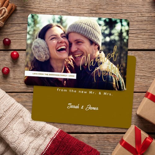 Married &amp; Merry Christmas New Year Greeting Card