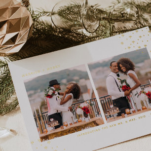 Married & Merry Foil Holiday Wedding Announcement