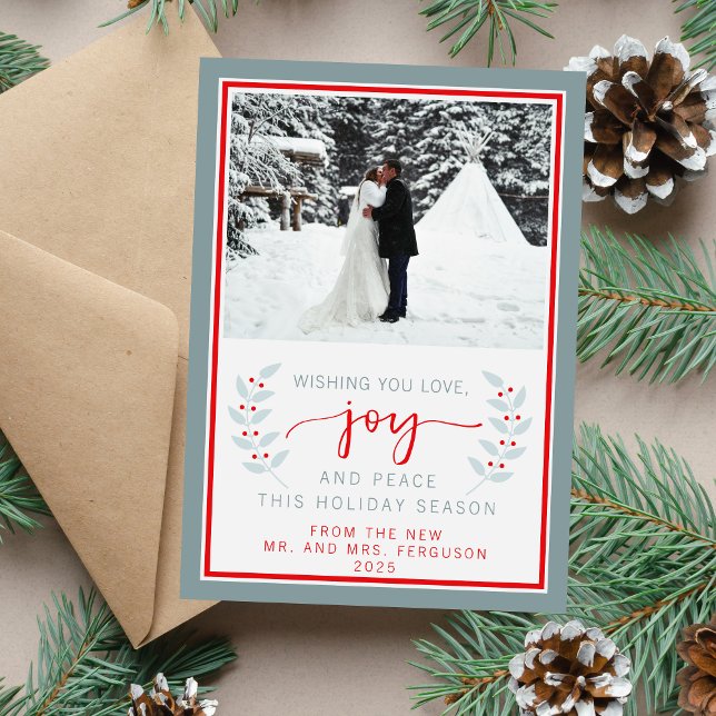 Married Merry Happy Holidays Christmas Photo Card (Creator Uploaded)