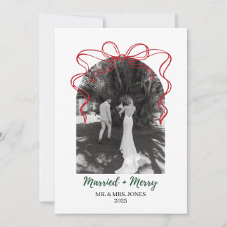 Married & Merry Holiday Card | Newlywed Christmas 