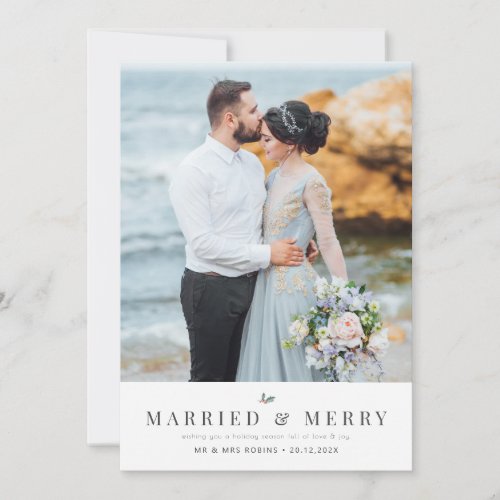 MARRIED  MERRY  holiday wedding announcement 