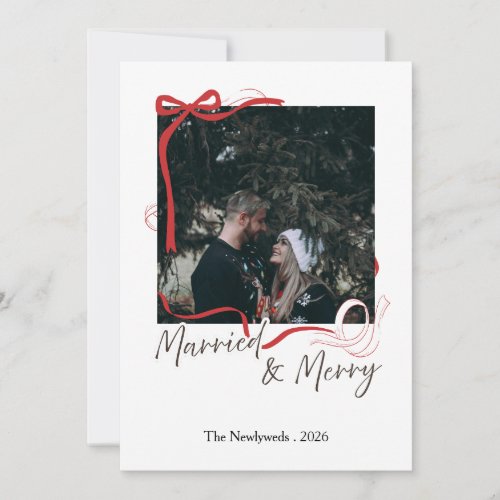 Married & Merry Newlywed First Christmas Card