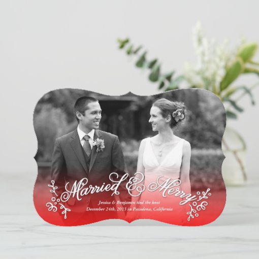 Married And Merry Newlywed Merry Christmas Card Zazzle