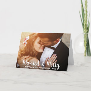 Married & Merry Newlywed Wedding Photo Card FW