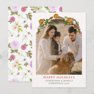 Married & Merry  Photo Christmas Holiday Card