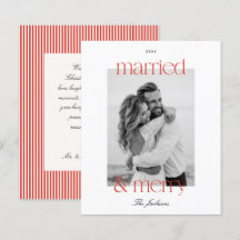 Married & Merry Preppy Budget Photo Christmas