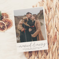 Married & Merry Simple Christmas Holiday Photo