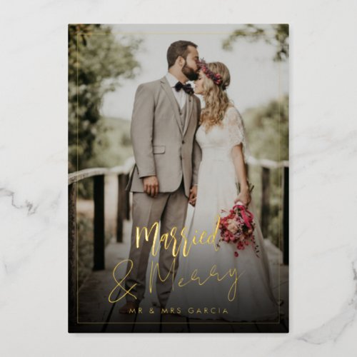 Married Message Christmas Foil Holiday Card