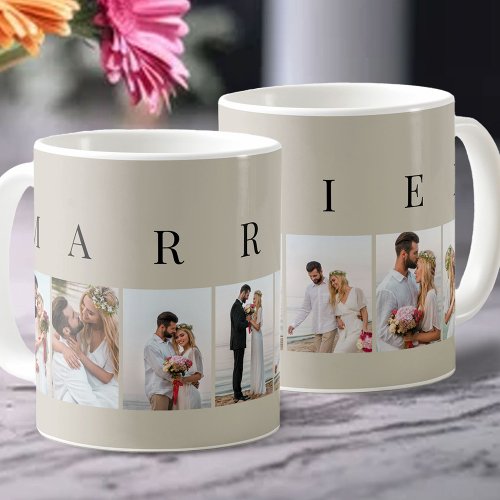 MARRIED Natural and Black 7 Picture Photo Collage Coffee Mug