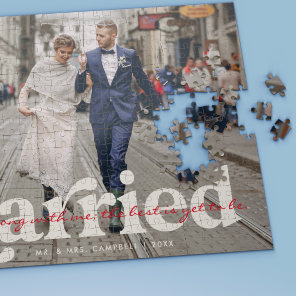 Married | Newlyweds Wedding Photo Personalized Jigsaw Puzzle