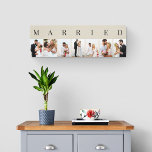 MARRIED Photo Collage 7 Picture Natural and Black Canvas Print<br><div class="desc">Elegant stretched canvas print, personalized with your wedding photos. A stylish design in neutral color palette of natural and black - perfect for newlyweds and anniversary gifts. The photo template is set up for you to add 7 of your favorite pictures which are displayed in portrait format in a simple...</div>