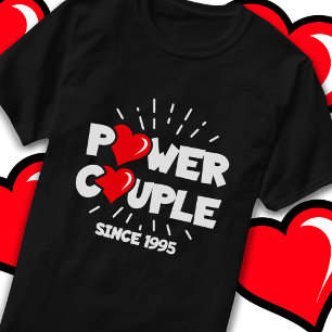 Married Power Couple 1995 Cute Wedding Anniversary T-Shirt