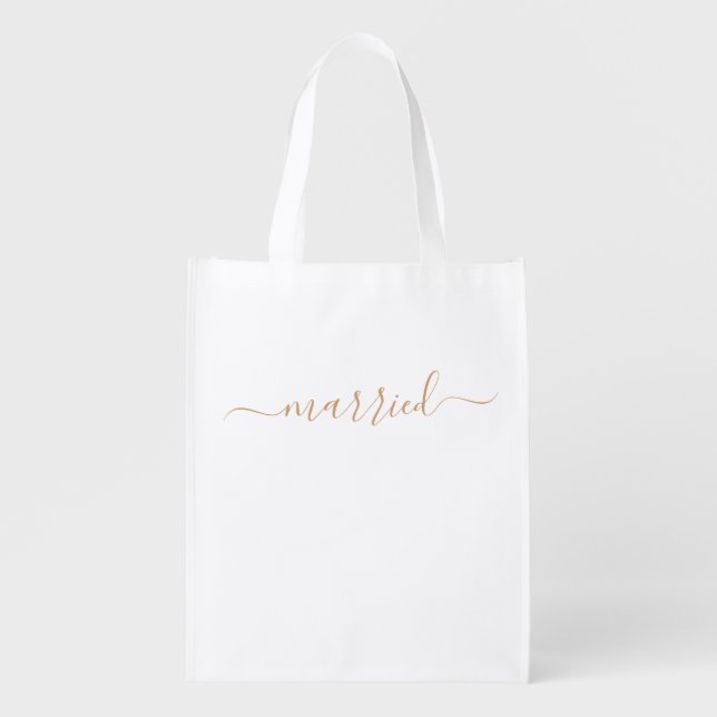 married Script Grocery Bag (Front)