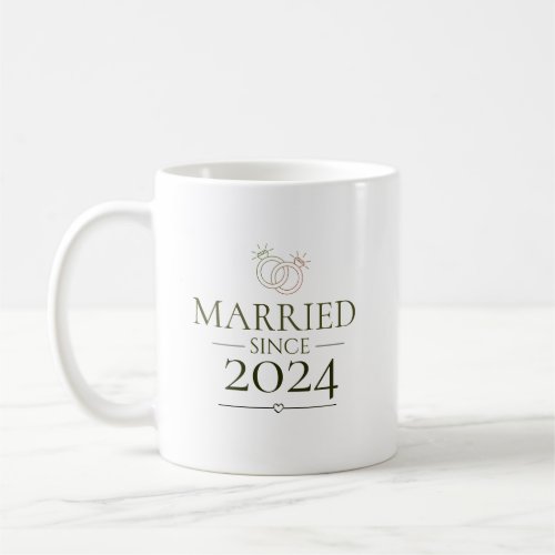 Married Since Personalized Year Minimal Couple  Coffee Mug