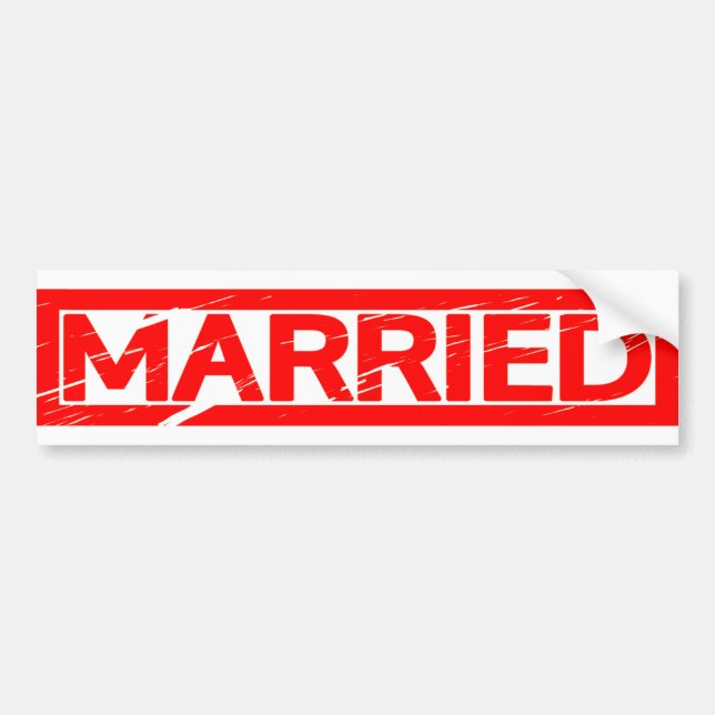 Married Stamp Bumper Sticker (Front)