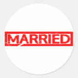 Married Stamp Classic Round Sticker