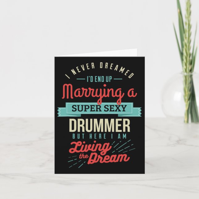 Married To A Drummer Spouse Gifts  Card (Front)