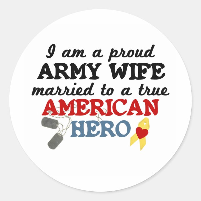 Married to a Hero Classic Round Sticker (Front)