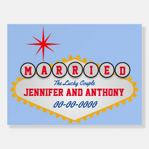 Married Vegas Welcome Sign Style Personalize 