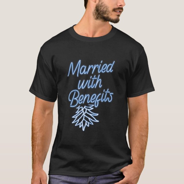 Married With Benefits Swinger Pineapple Retro T-Shirt (Front)