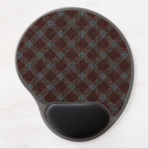Marrom cross tartan plaid with slight gray relief gel mouse pad